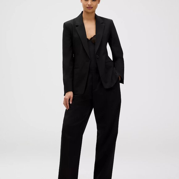 NWT CALVIN KLEIN Women's Refined Stretch Cinch Blazer Black Size Small - Picture 1 of 11
